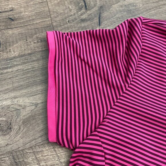 Pink Nike Golf Performance Dri Fit Striped Collared Short Sleeve Shirt Size S - Picture 5 of 8